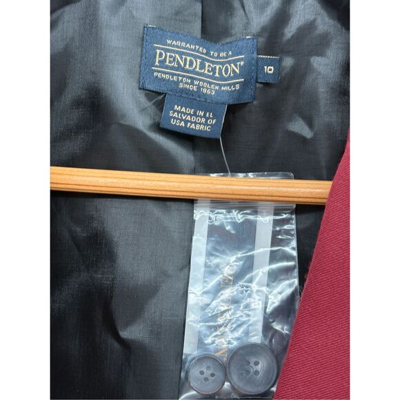 Pendleton Blazer Suit Jacket Women Size 10‎ Red Wool New - Picture 8 of 10